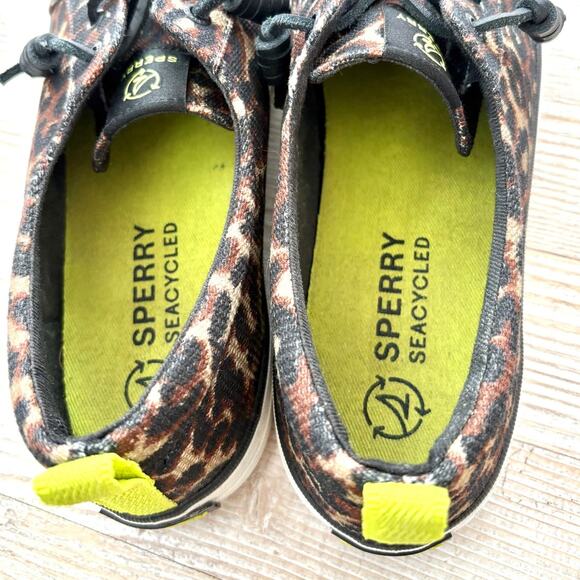 Sperry Crest Vibe Seacycled Cheetah Print Slip On Sneaker | Size 8.5 - Picture 5 of 8